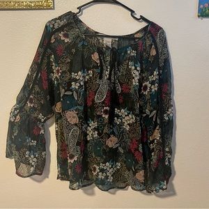 Floral sheer top